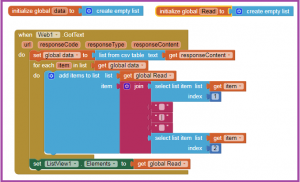 read data from google sheet using MIT APP INVENTOR